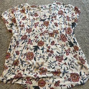 Maternity cap sleeve cotton maternity shirt - size xl